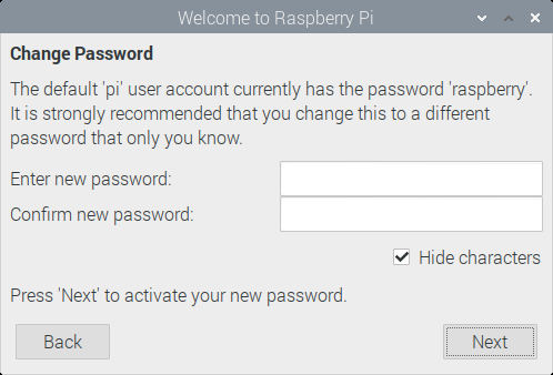 Pi setup wizard screen 3